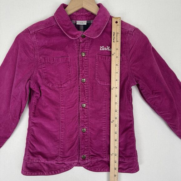 Carhartt Jacket Girls‎ 12 Purple Embroidered Carhartt Spell Out Outdoor Flawed - Picture 11 of 16